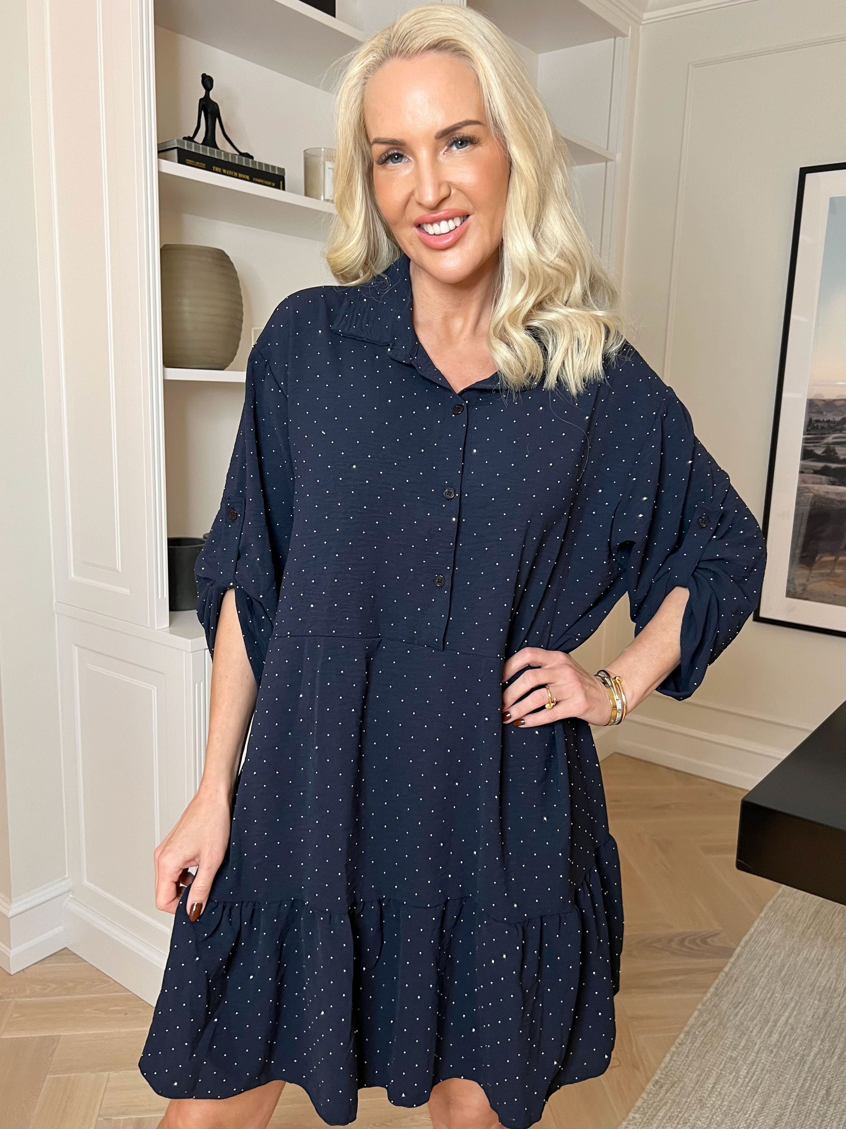 Gissele - Sød kjole i viskose med fine similisten