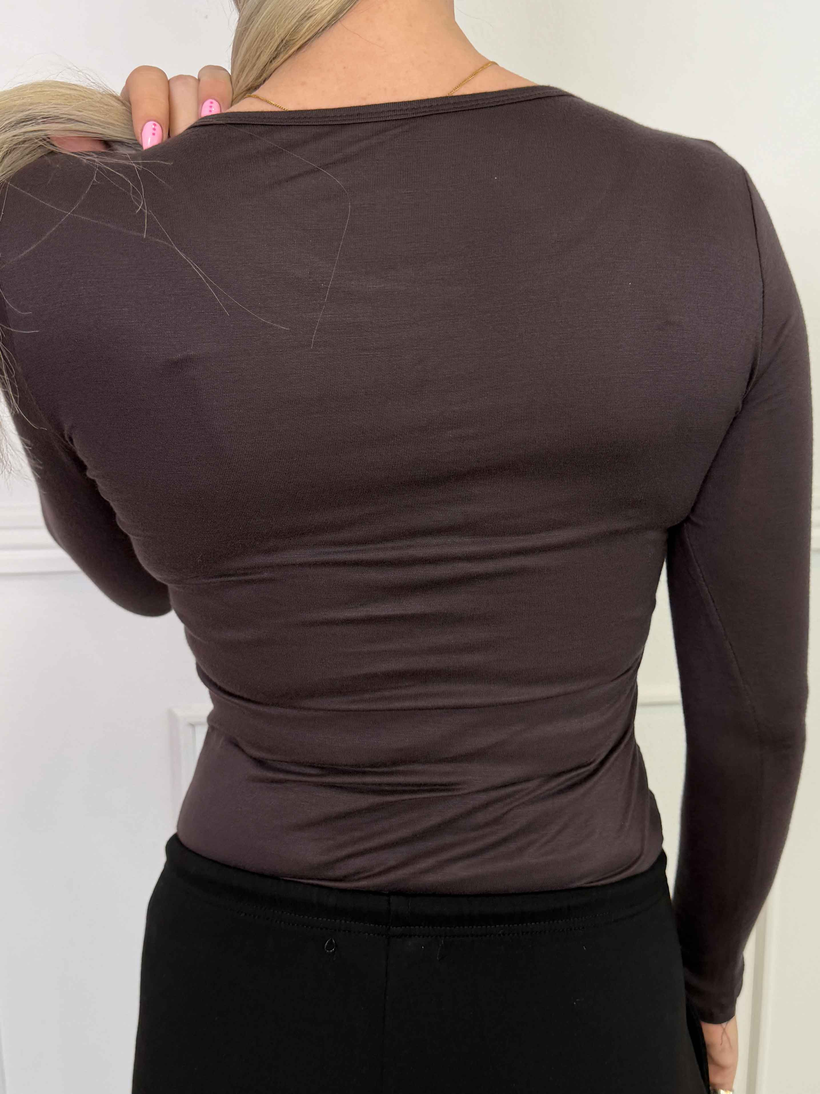 Othilla - Blød langærmet basis bluse