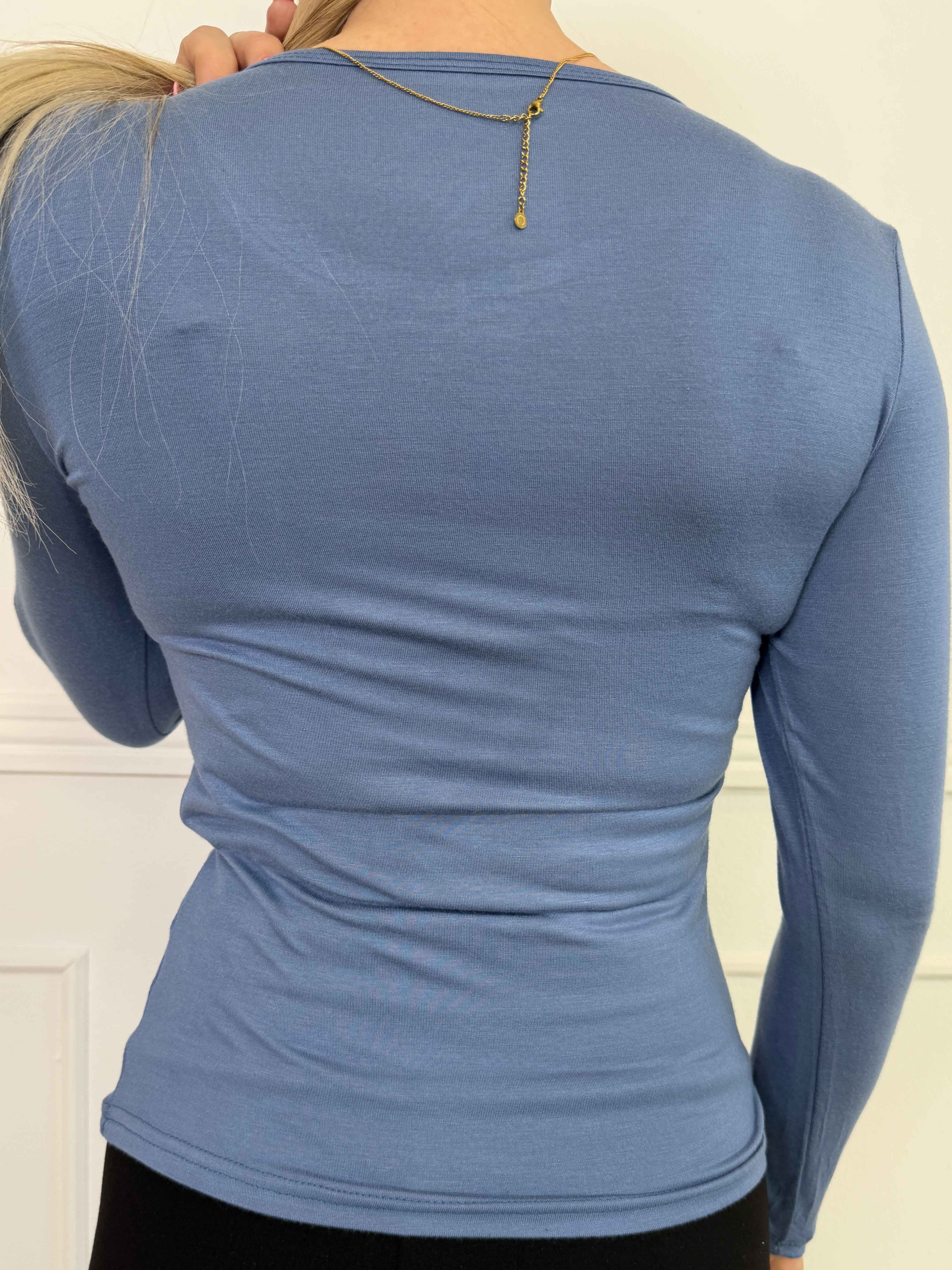 Othilla - Blød langærmet basis bluse