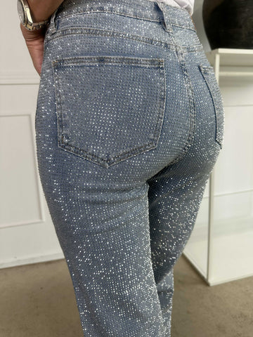 Brooklyn - Stretchy jeans täckta i glänsande similisten
