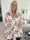 Pams Rose Shirt L/S - Elastisk blus i skrynkelfritt tyg med rosor
