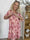 Ebba Pattern Long - Elastisk mönstrad klänning med gulddetaljer