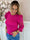 Diamond - Stickad blus med broderade ärmar och volangdetaljer