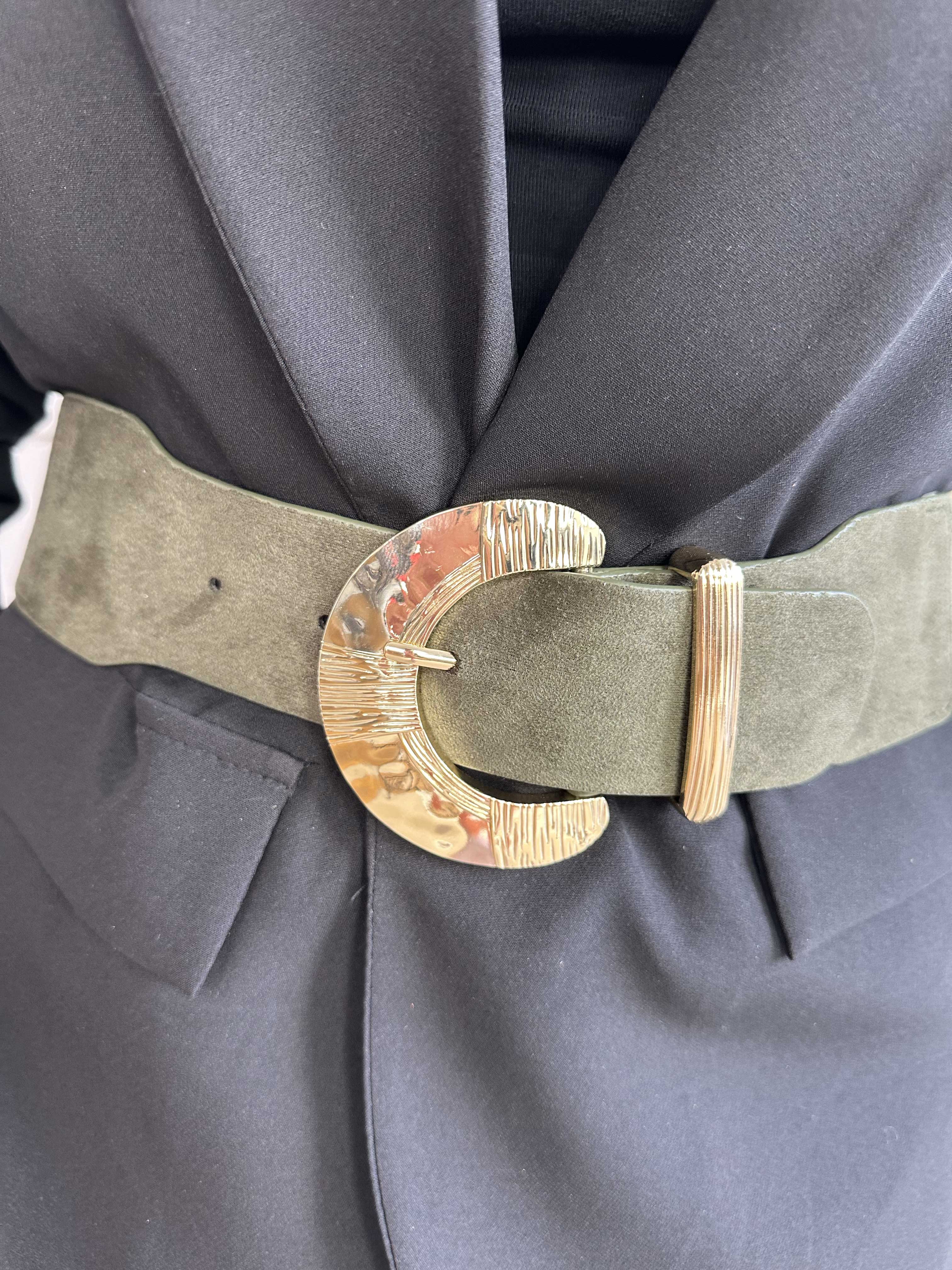 Rena - Elastiskt brett bälte med stort spänne