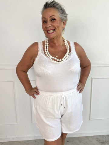Clara Shorts - Lätta shorts i viskos och linne
