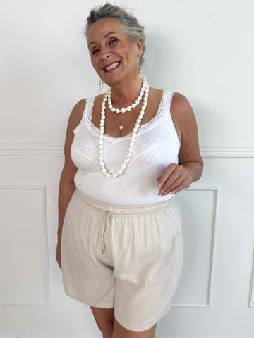 Clara Shorts - Lätta shorts i viskos och linne