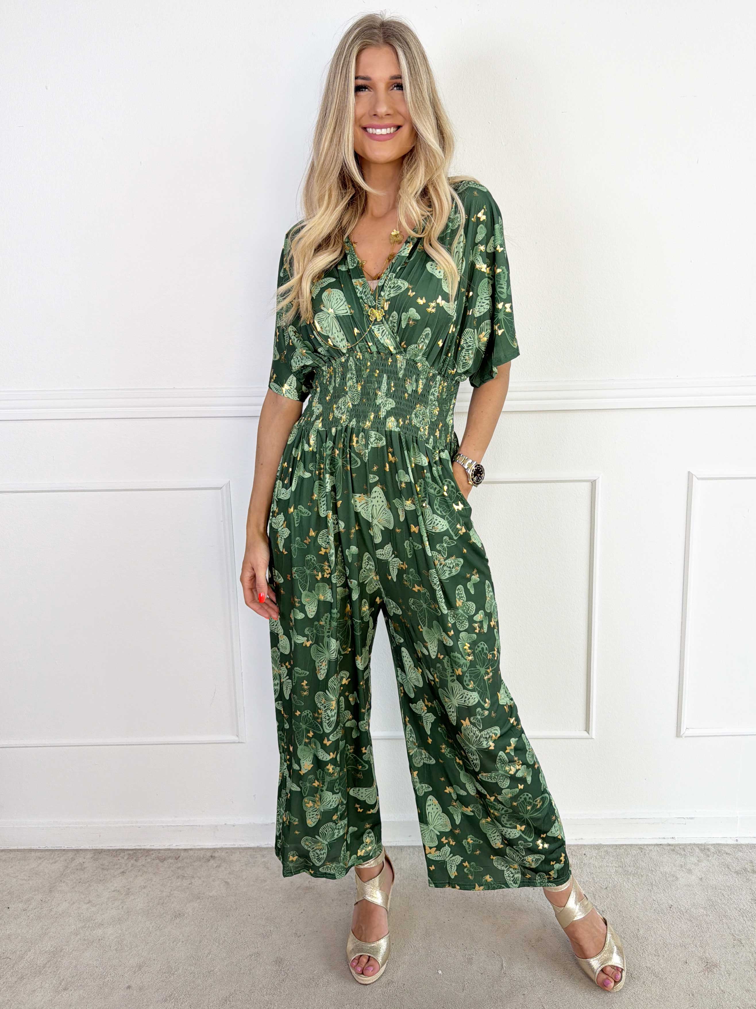 Pams Butterfly Jumpsuit - Elastisk jumpsuit med fjärilsmönster