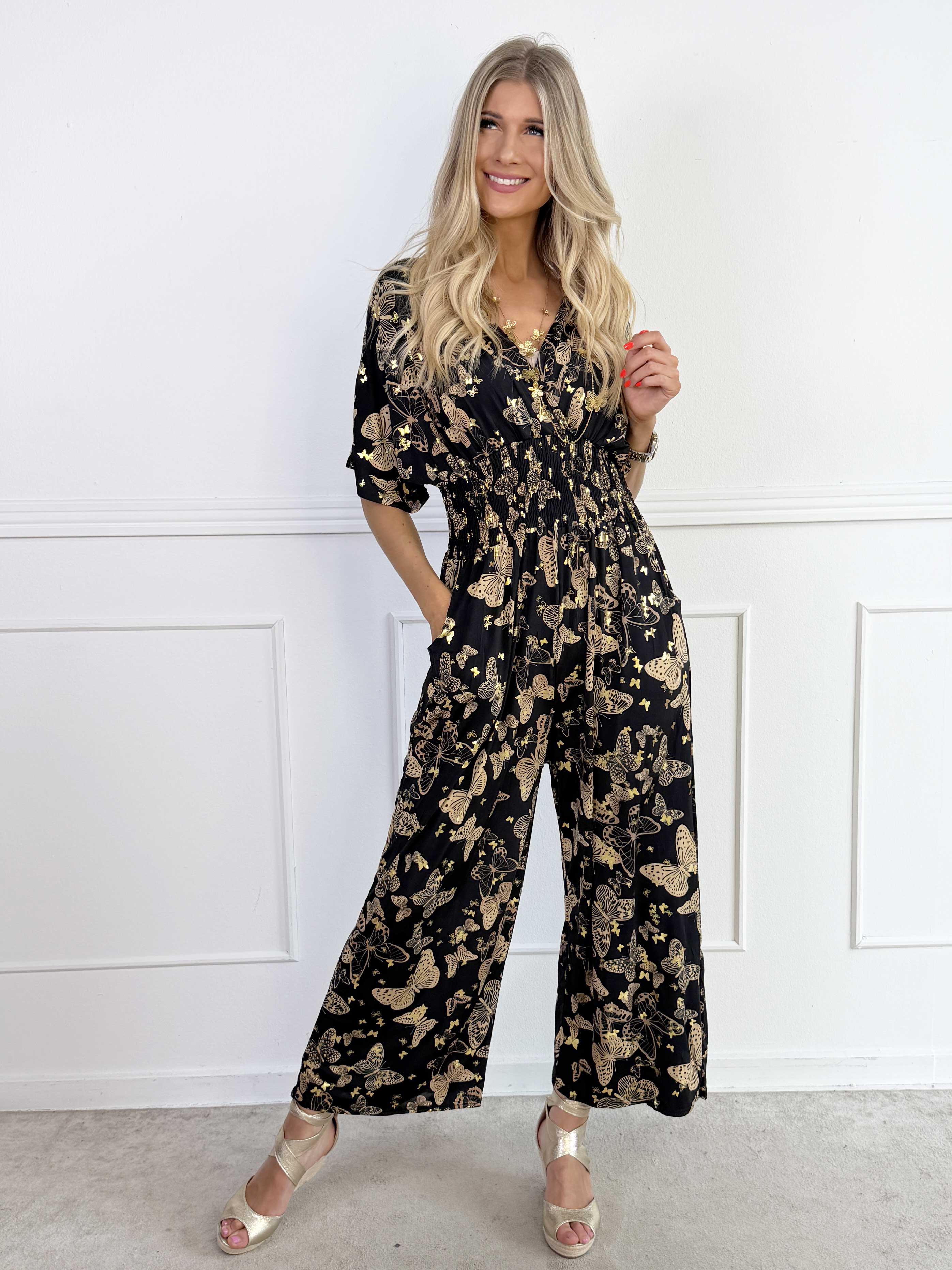 Pams Butterfly Jumpsuit - Elastisk jumpsuit med fjärilsmönster