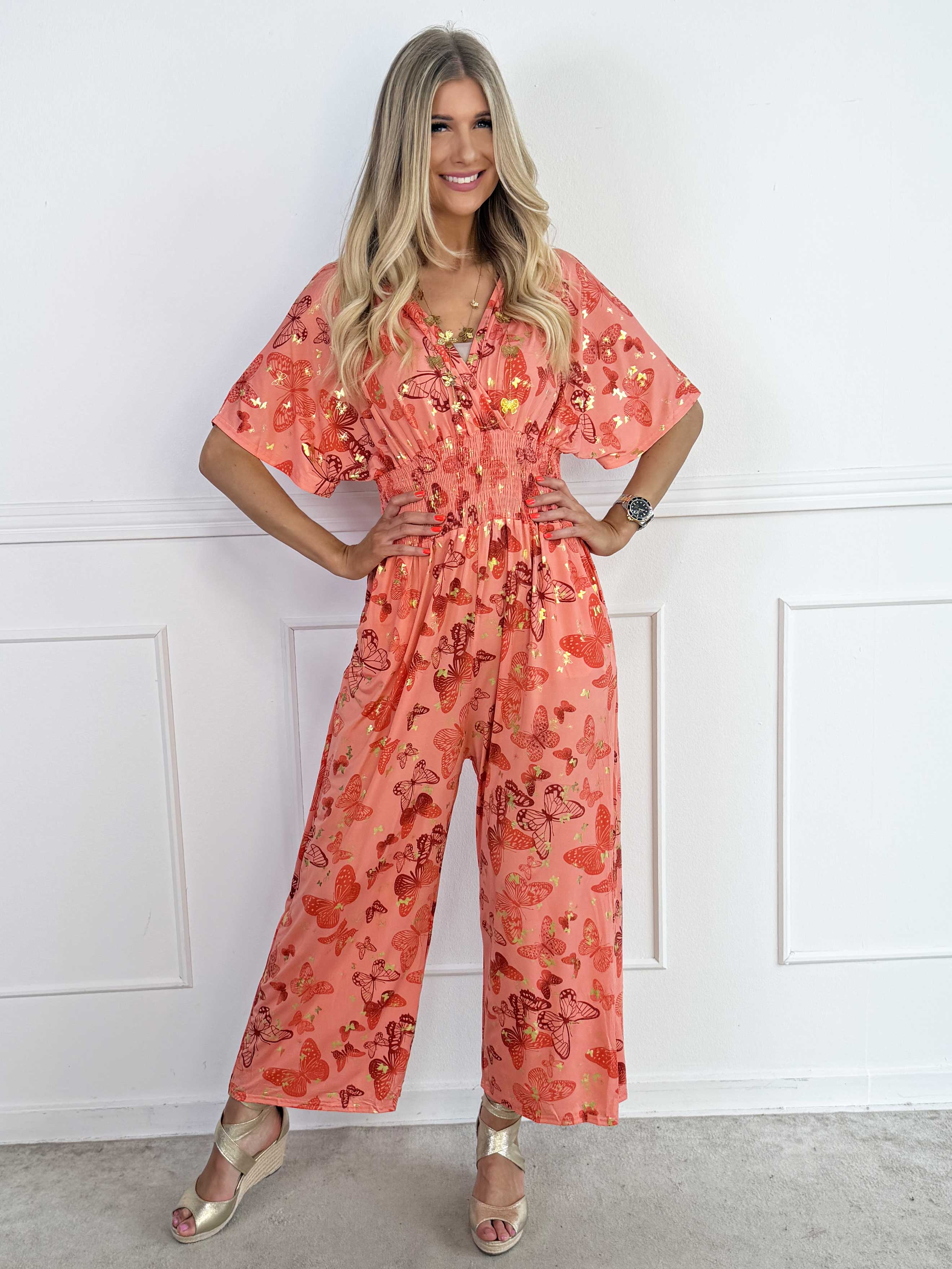 Pams Butterfly Jumpsuit - Elastisk jumpsuit med fjärilsmönster