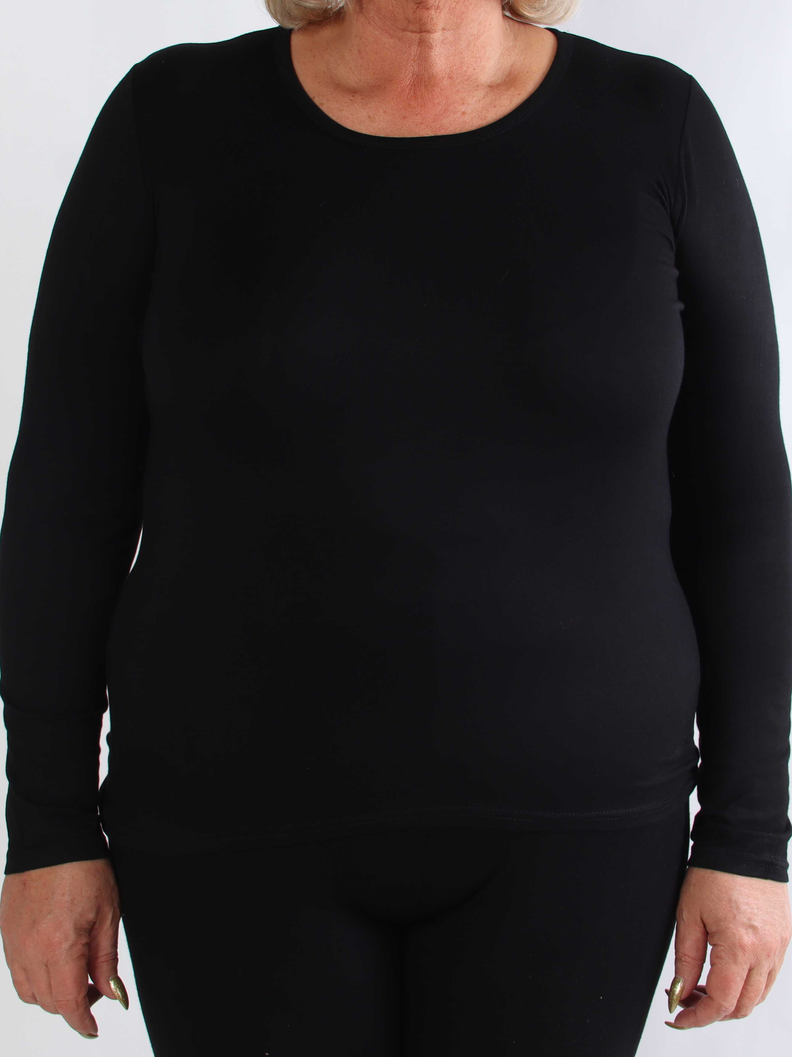 Othilla - Blød langærmet basis bluse