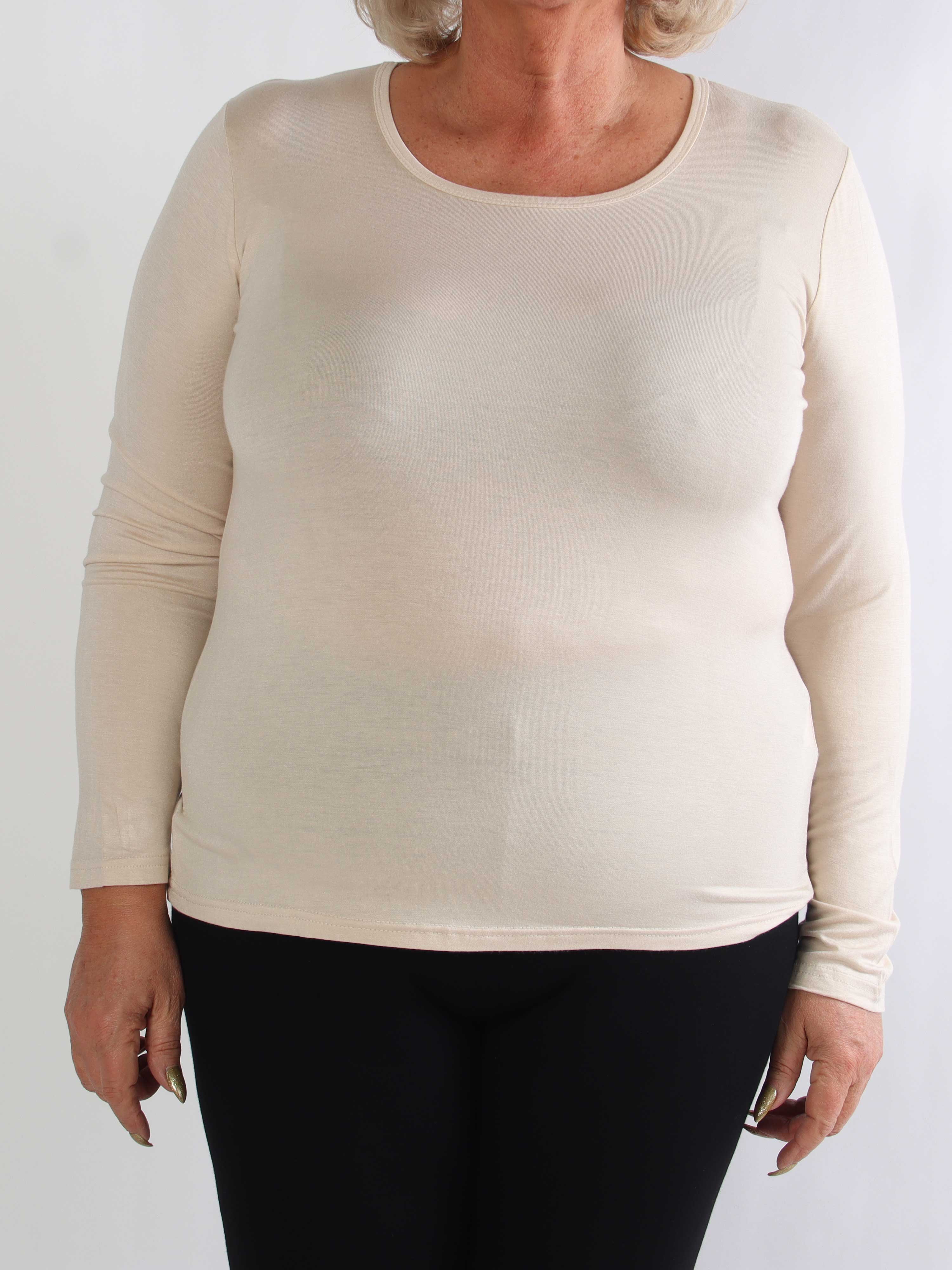 Othilla - Blød langærmet basis bluse