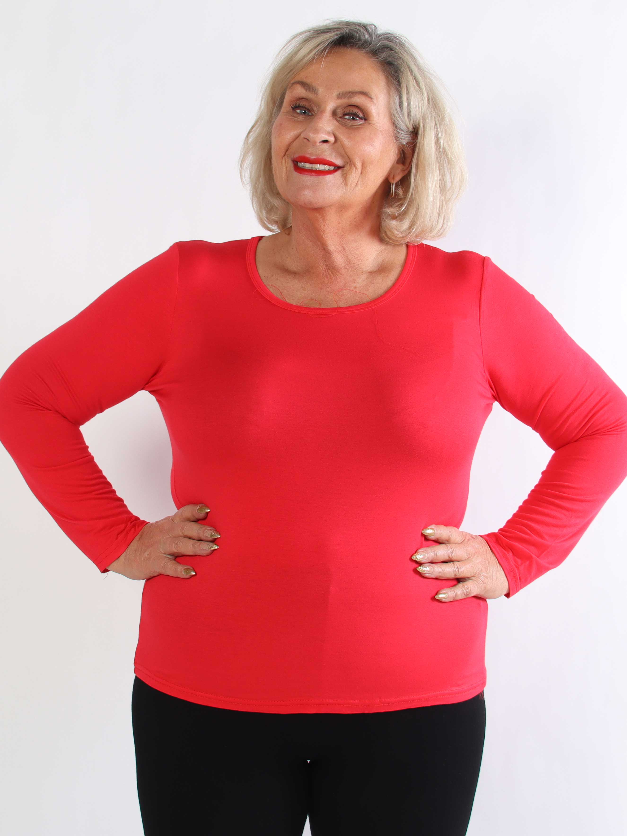 Othilla - Blød langærmet basis bluse