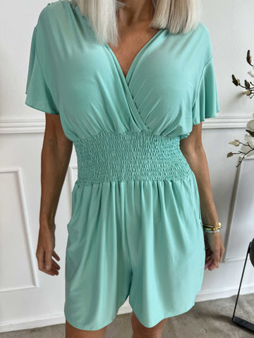 Pams Plain Playsuit - Elastisk playsuit med fickor