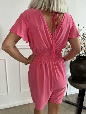 Pams Plain Playsuit - Elastisk playsuit med fickor