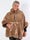 Cloud - Poncho i plusstorlek med fuskpäls