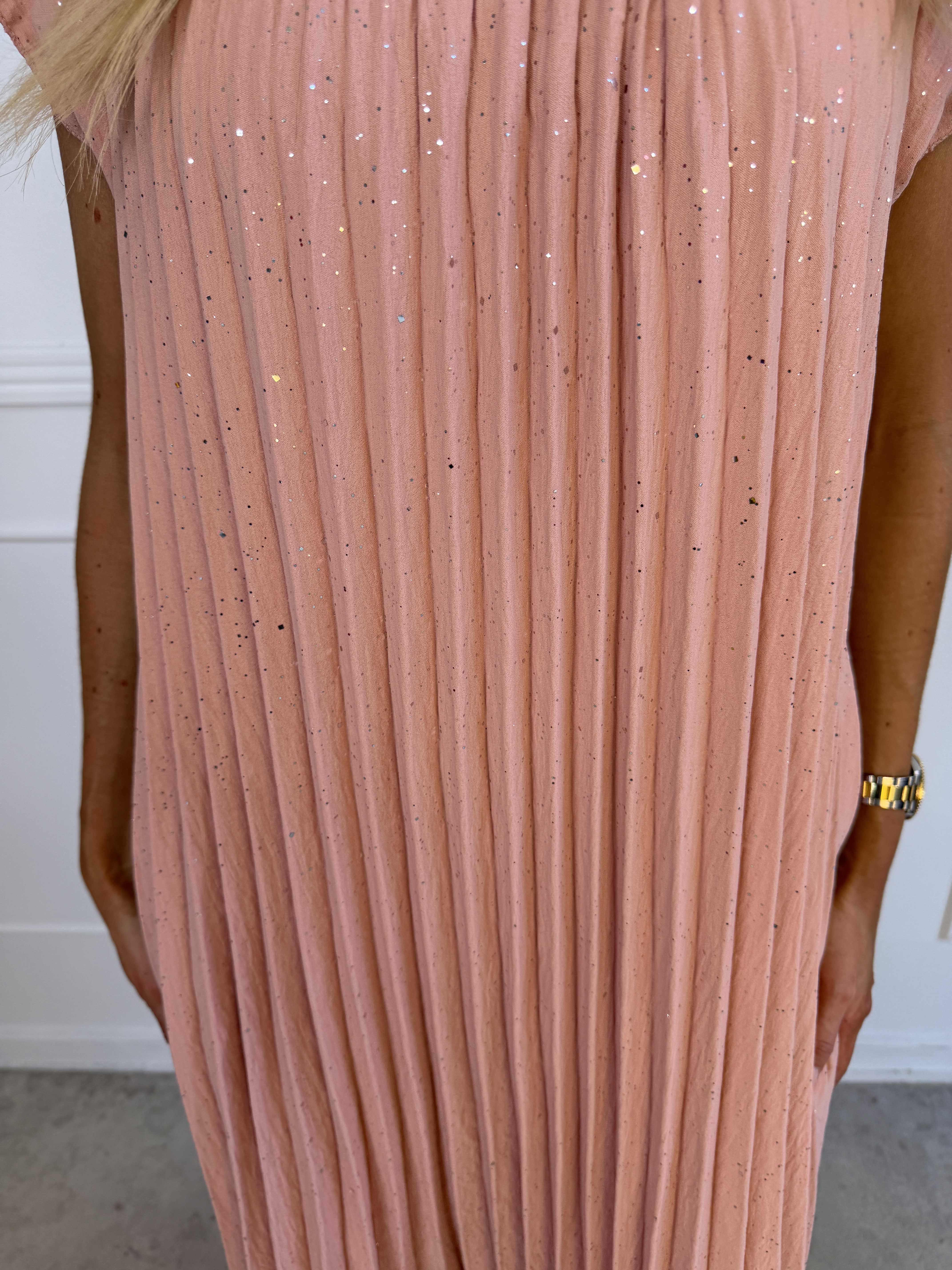 Nancy Glitter - Lång klänning med veck och fickor