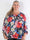 Miracle Floral L/S - Blus i plus size-modell med resår och långa ärmar
