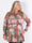 Kelly Flower Shirt - Elastisk plus size-blus med smock över bröstet