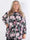 Kelly Flower Shirt - Elastisk plus size-blus med smock över bröstet