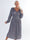 Pams Mosaic Midi L/S - Plus size klänning i skrynkelfritt tyg med långa ärmar