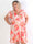 Savina Botanic S/S - Blommig plus size klänning med omlott och volangärmar