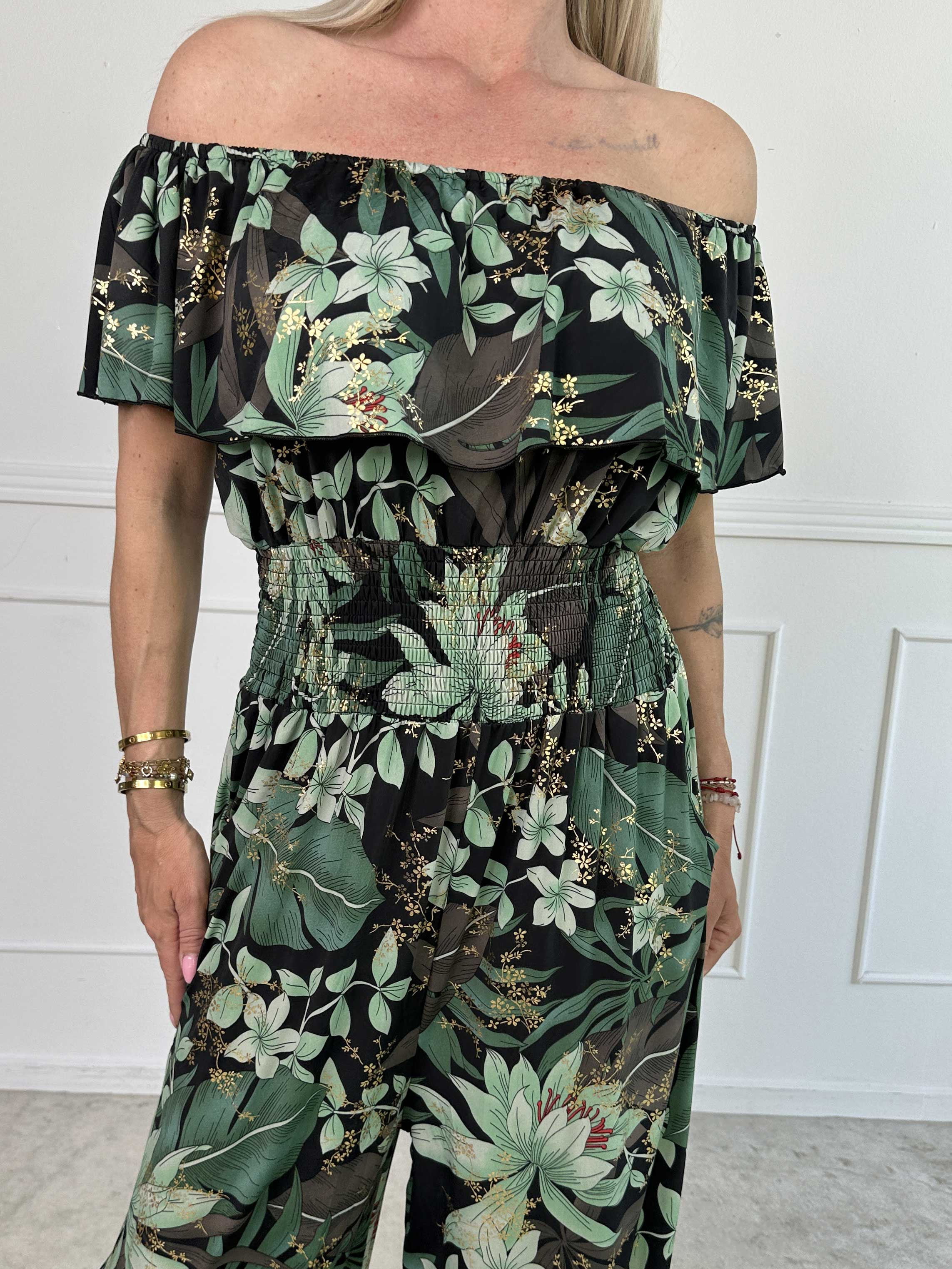 Pams Frill Jumpsuit - Elastisk jumpsuit med smock och volang