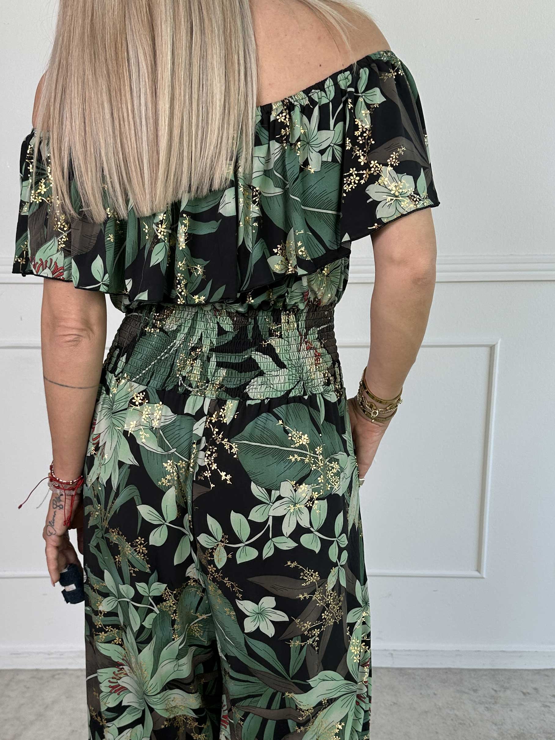 Pams Frill Jumpsuit - Elastisk jumpsuit med smock och volang