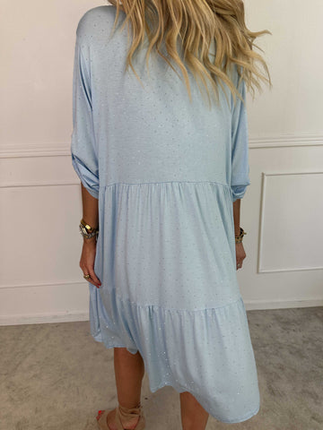 Milano Crystal Midi - Klänning med lager på lager look i viskos med similisten