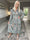 Pams Pattern Midi L/S - Elastisk klänning i skrynkelfritt tyg med långa ärmar