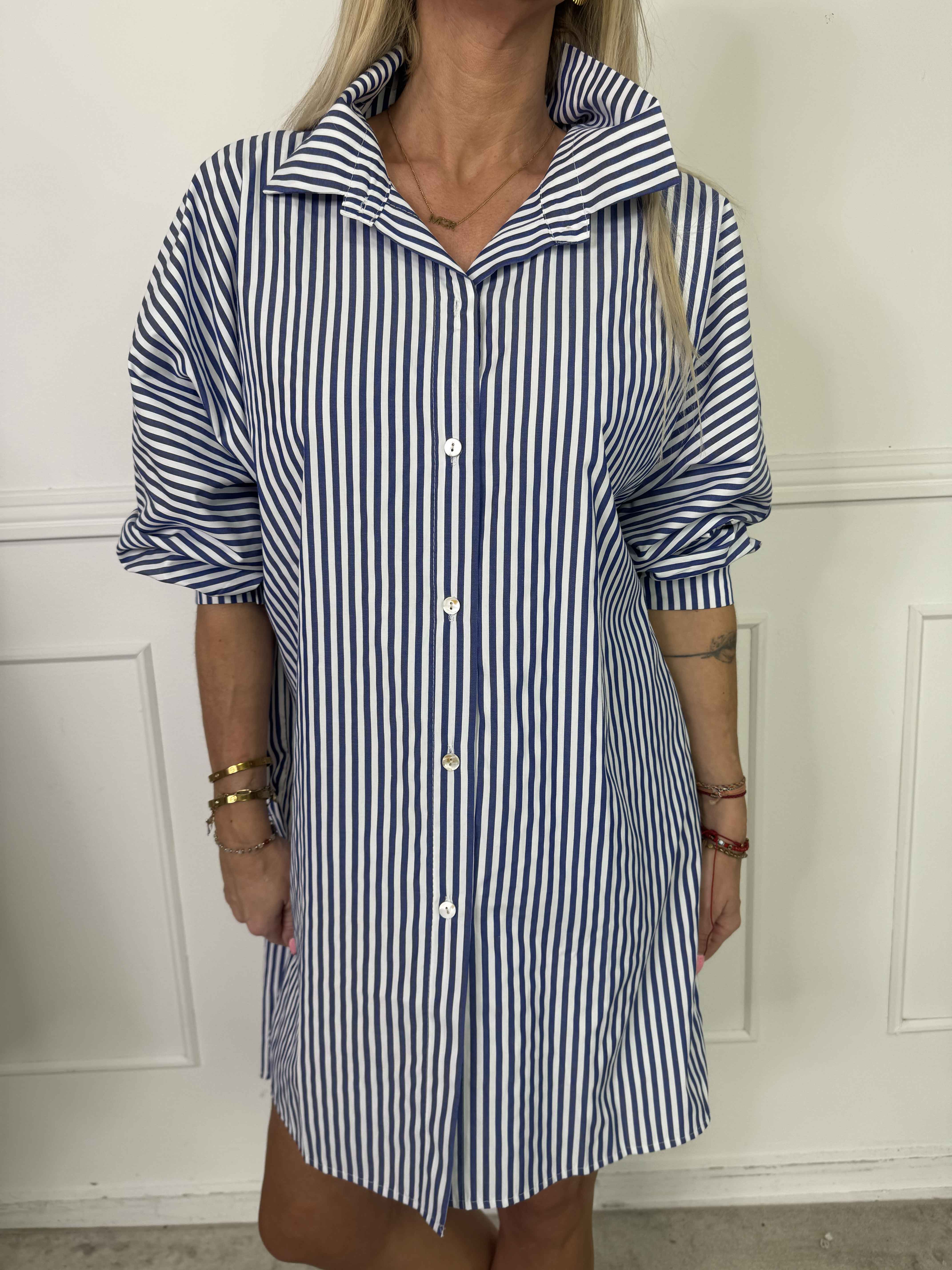Ingrid - Sød skjortekjole med striber