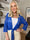 Jen - Kort blondecardigan med mulighed for knude foran