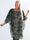 Kenya Camo Long Sleeve - Plus size tunikaklänning med chiffonglager