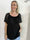 Kim Shirt - Söt och feminin blus med resår och ärmar med glittriga paljetter