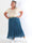 Kirila - Plisseret plus size nederdel i let chiffon med gylden elastikkant