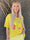 Leini - Oversized t-shirt i bomuld med v-udskæring og farverigt skrift
