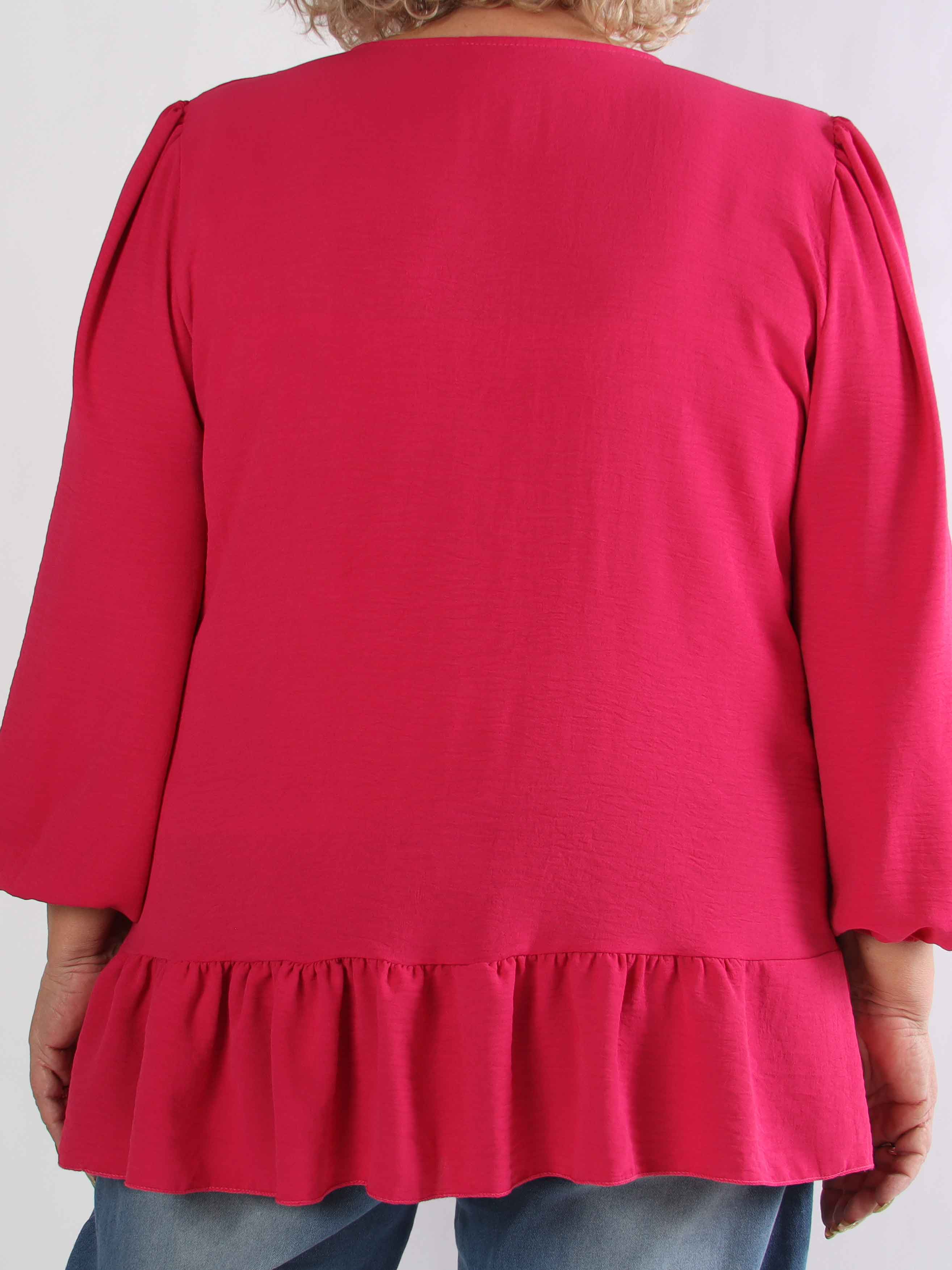 Leslie - Plus size tunika i viskose med fine sløjfer foran