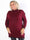 Liora - Plus size kjole med stribet detaljer ved halskraven, ærmerne og kjolens bund