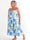 Maira Fiora - Elastisk plus size stropkjole med guld blomster og smock henover brystet