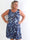 Maj Butterfly - Elastisk plus size sommarklänning i a-linjeform med fjärilstryck