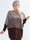 Malika - Flerfärgad plus size stickad tröja med fladdermusärmar