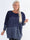 Malika - Flerfärgad plus size stickad tröja med fladdermusärmar