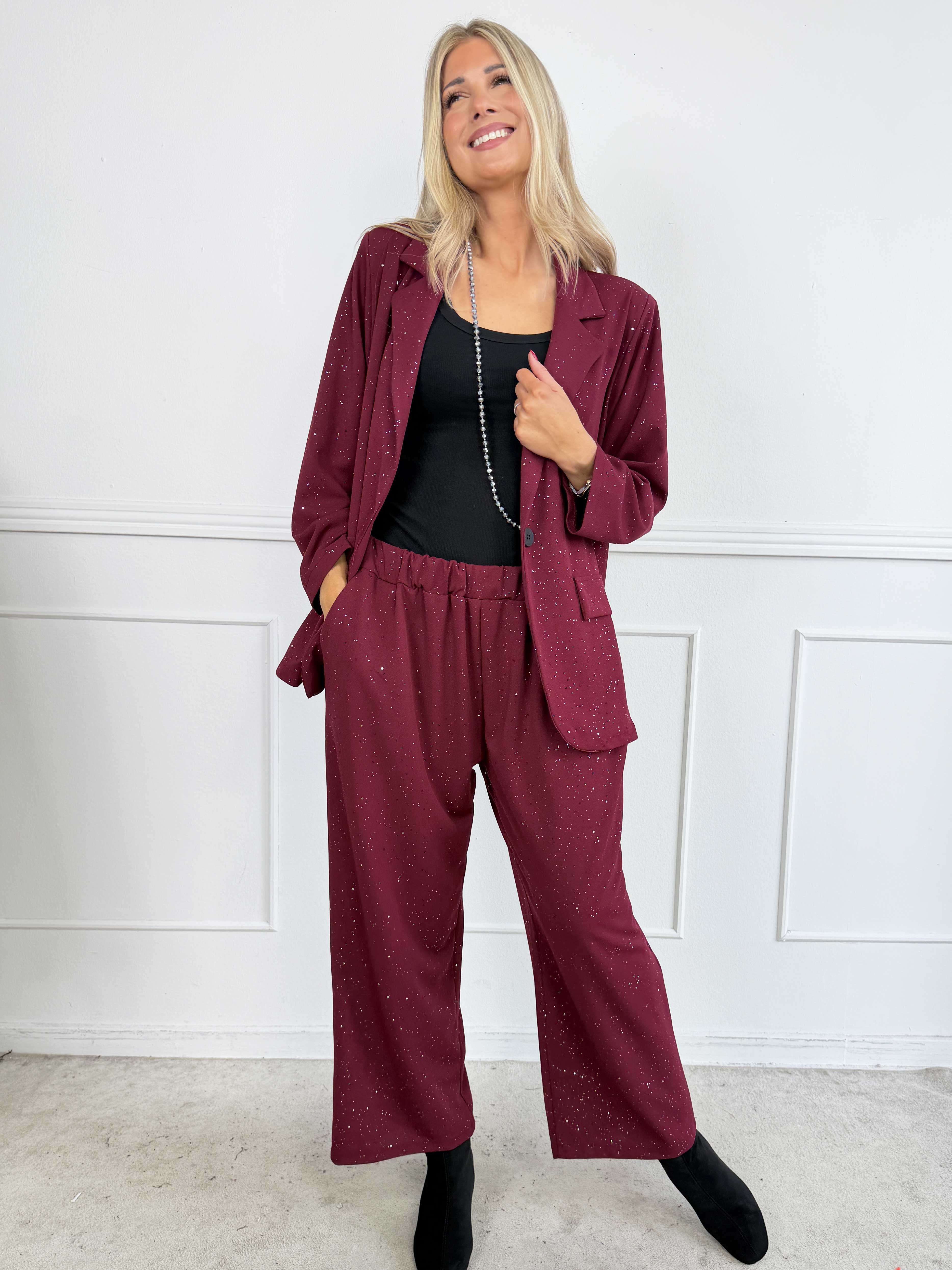 Medea Pants - Eleganta byxor med fint glitterdamm som ger en exklusiv look