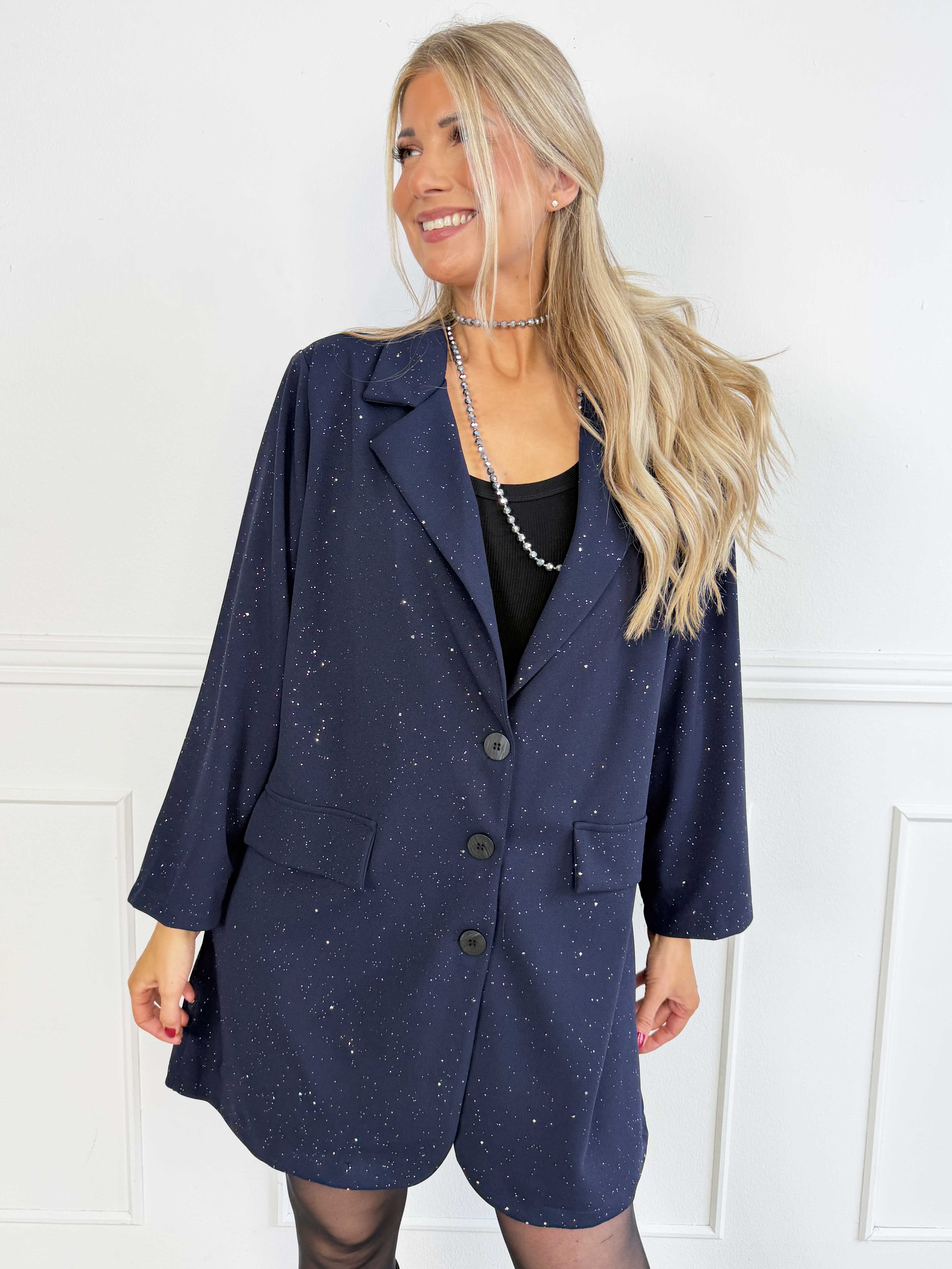 Medea Long - Elegant kavaj med fint glitterdamm som ger en exklusiv och festlig look