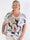 Merle - Vit V-ringad plus size T-shirt med motiv