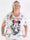 Merle - Vit V-ringad plus size T-shirt med motiv