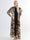 Mikkala Gold Flower - Elastisk plus size cardigan med tryck