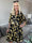 Milano Gold Flower Midi - Klänning med guldblad och lager-på-lager-look