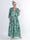 Milano Pattern - Lång mönstrad plus size klänning med lager på lager look