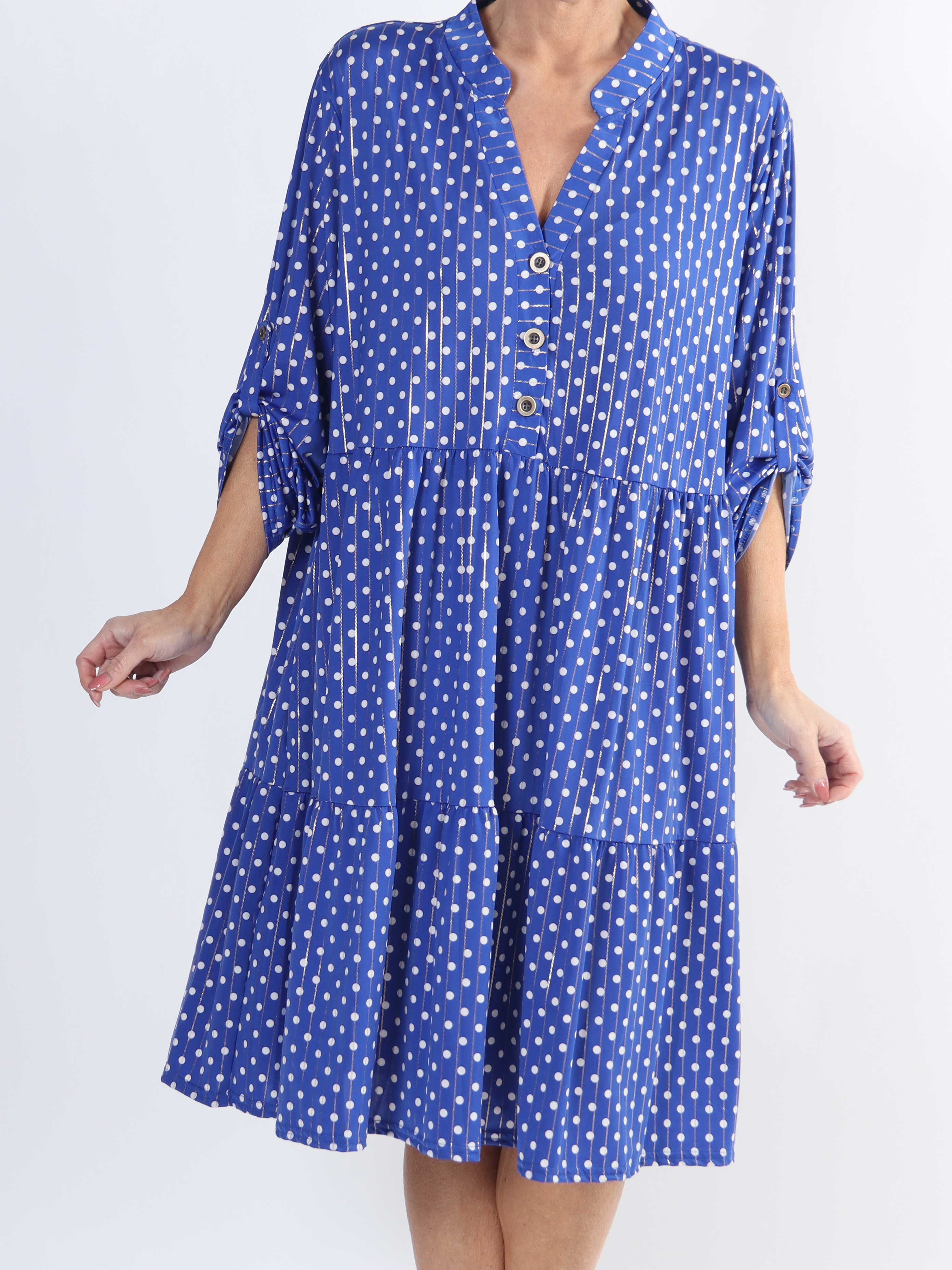 Milano Dot Midi - Plus size-klänning med prickar och lager-på-lager-look - Red