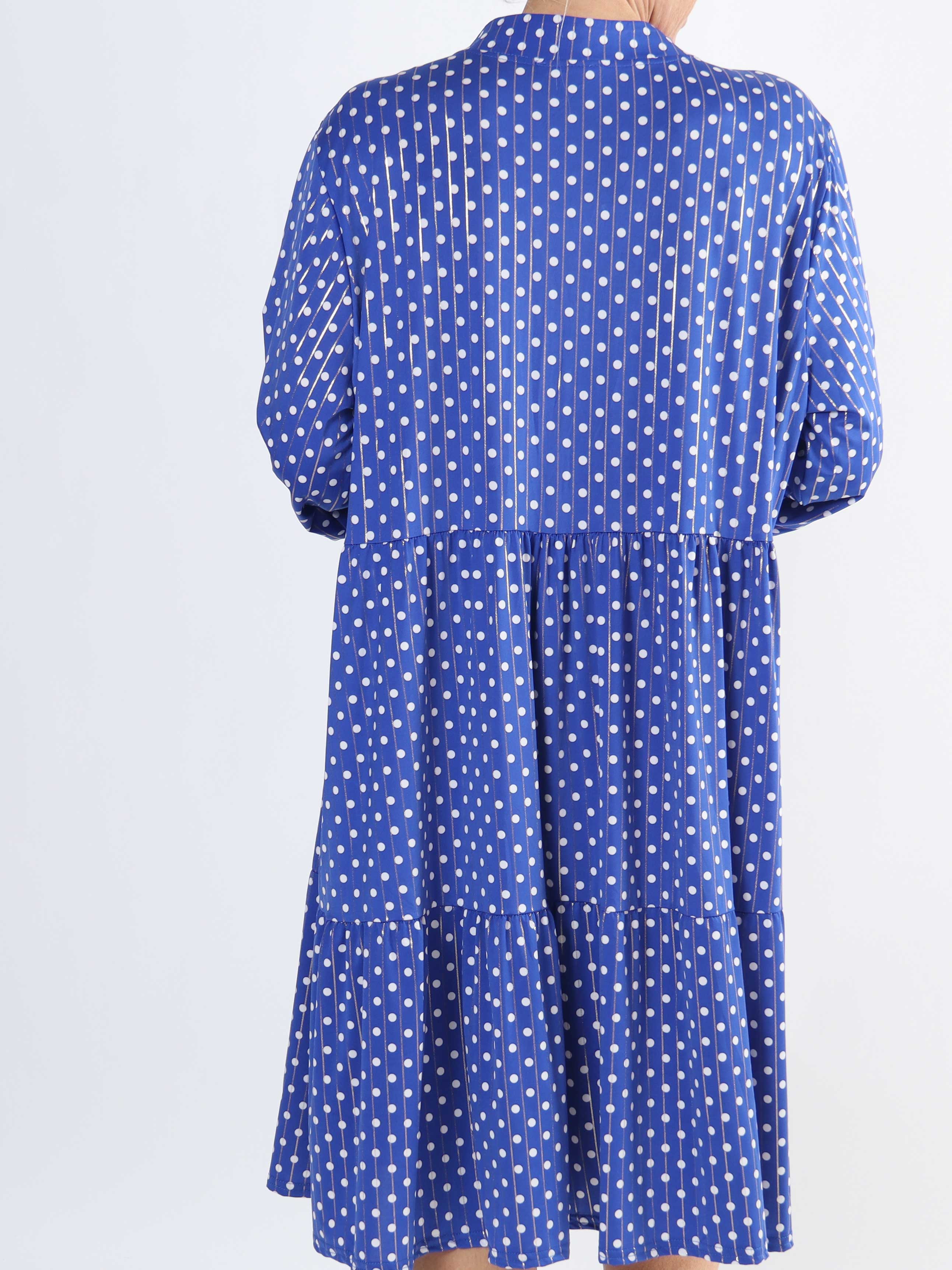 Milano Dot Midi - Plus size-klänning med prickar och lager-på-lager-look